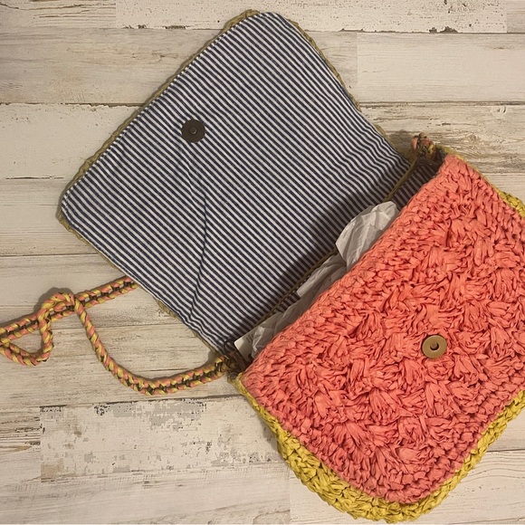 JCREW Colorblocked Raffia Crossbody Bag BRAND NEW - Picture 5 of 7